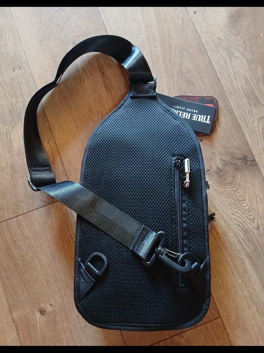 True Religion Black and Beige Crossbody Sling Bag - Picture 2 of 3